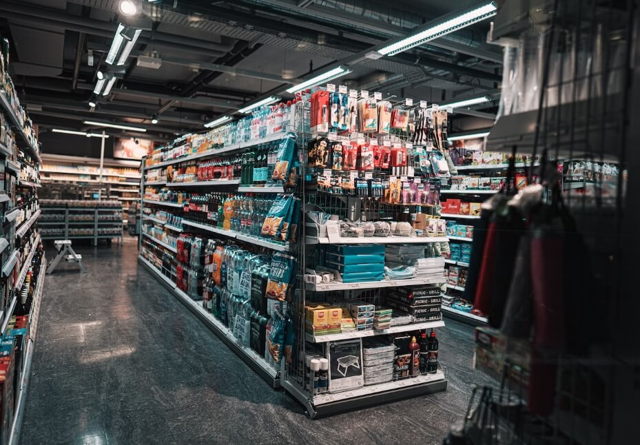 마트의 식품코너