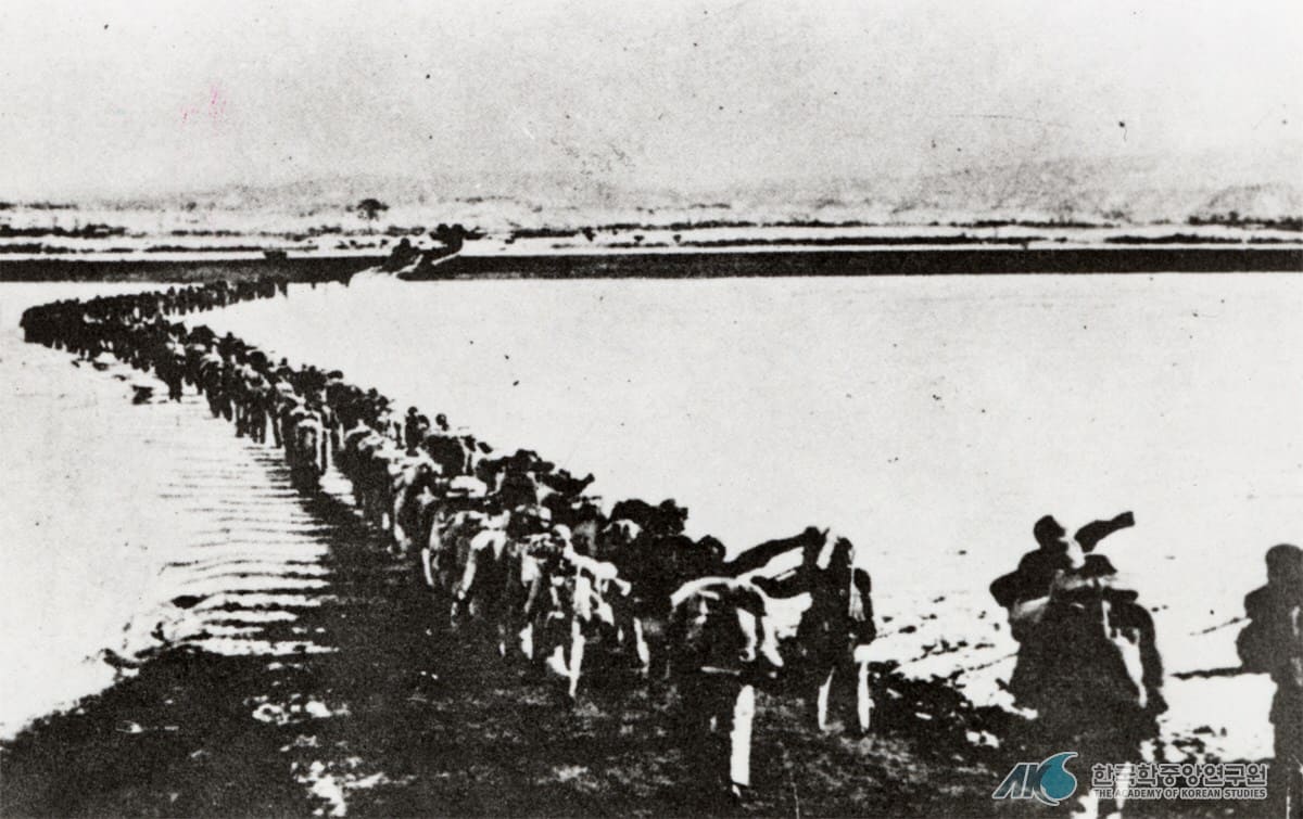 압록강을 건너는 중공군