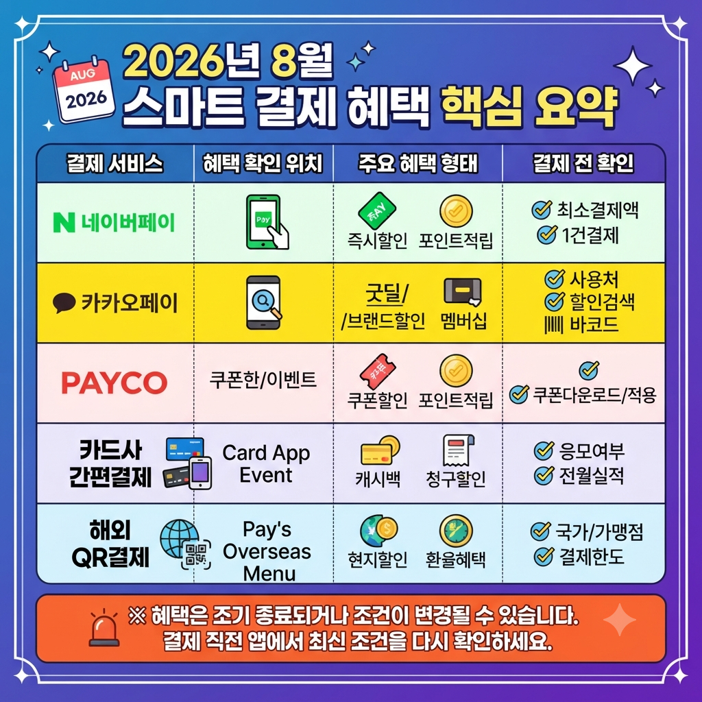 2026년 8월 스마트 결제 쿠폰 받으러 가기