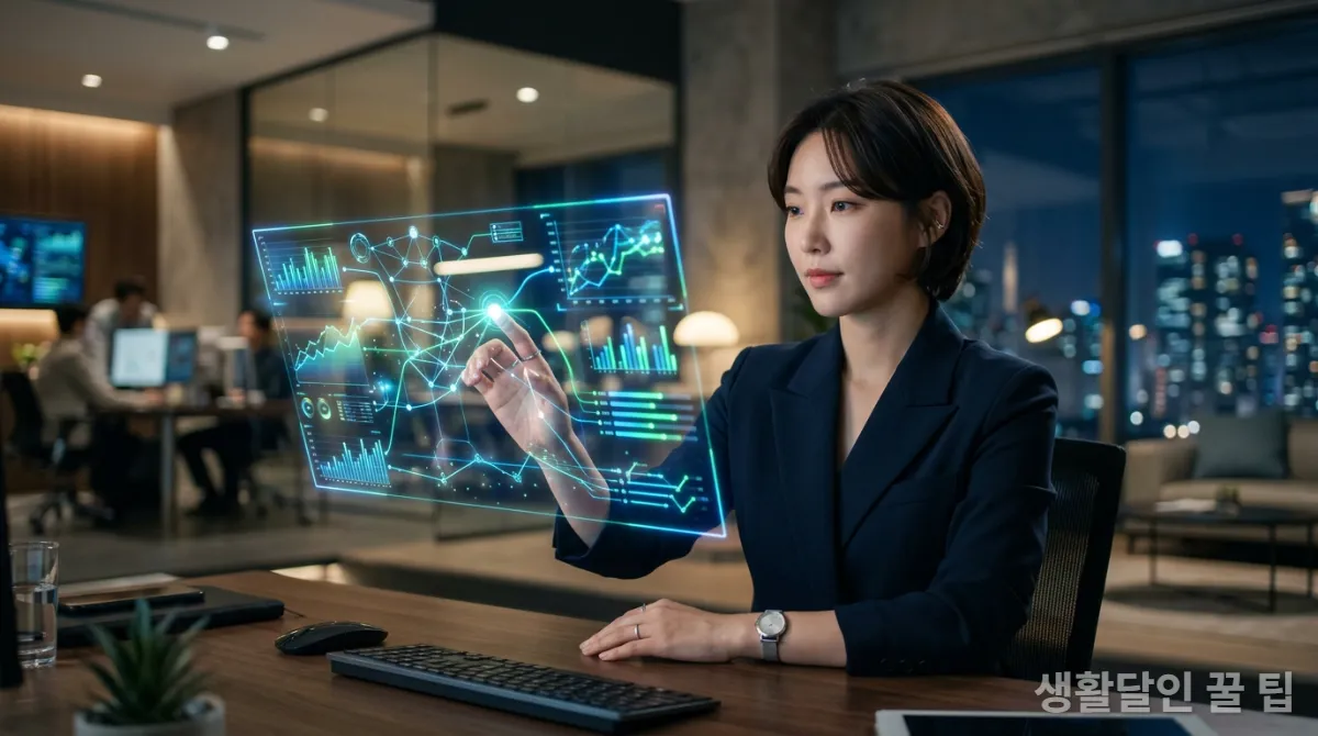 금융 데이터를 분석하는 AI의 모습