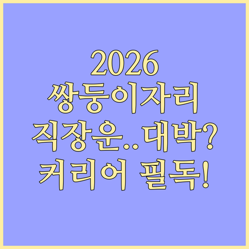 2026년 쌍둥이자리 직장운 요약 및..