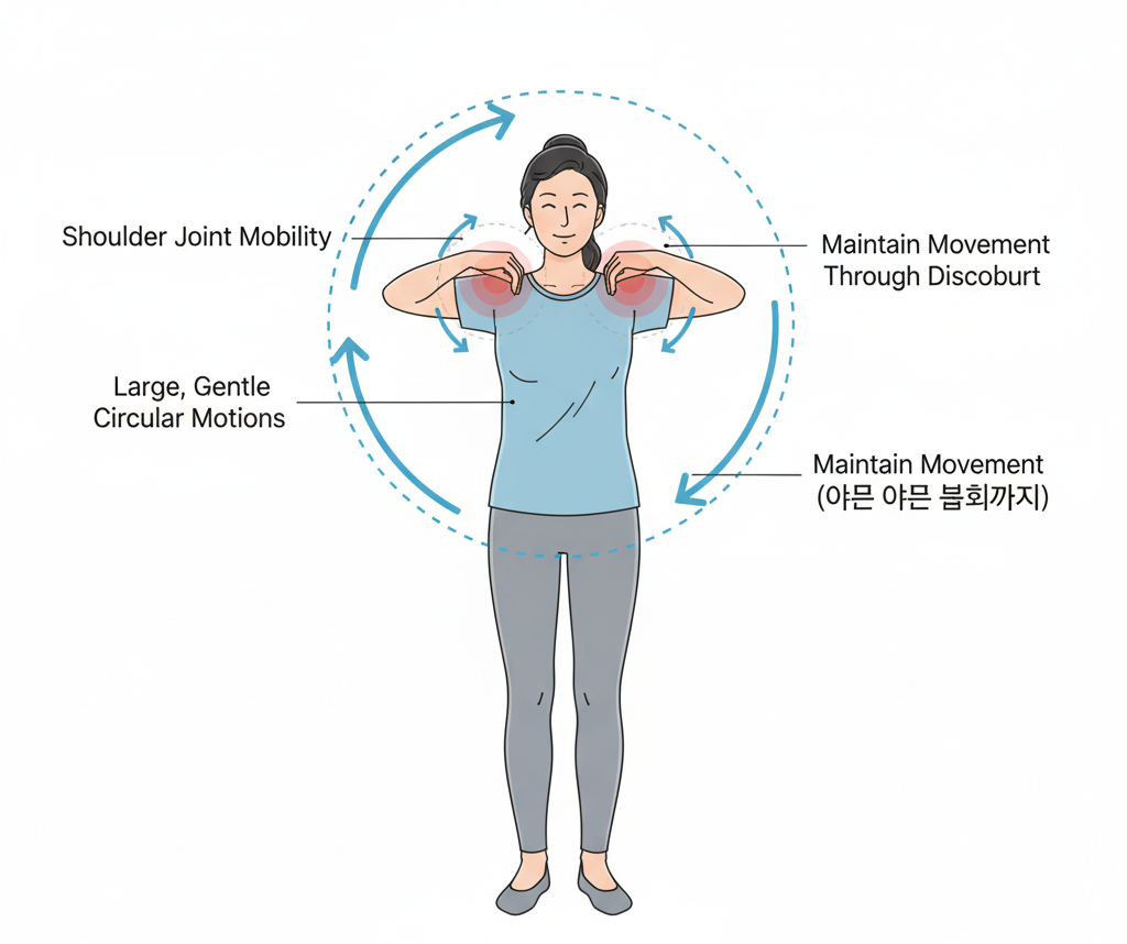 오십견 어깨 원 그리기 스트레칭 동작