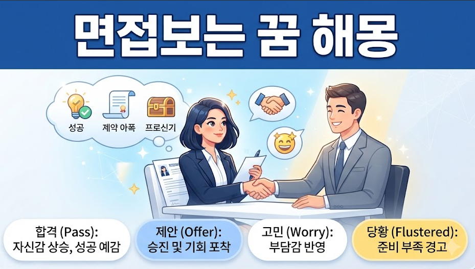 면접 보는 꿈 해몽 총정리｜면접 합격·떨어지는 꿈부터 유명인 면접까지