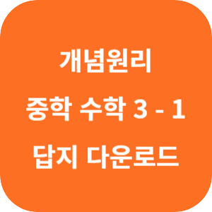 개념원리 중학 수학 3-1 답지 2024 섬네일