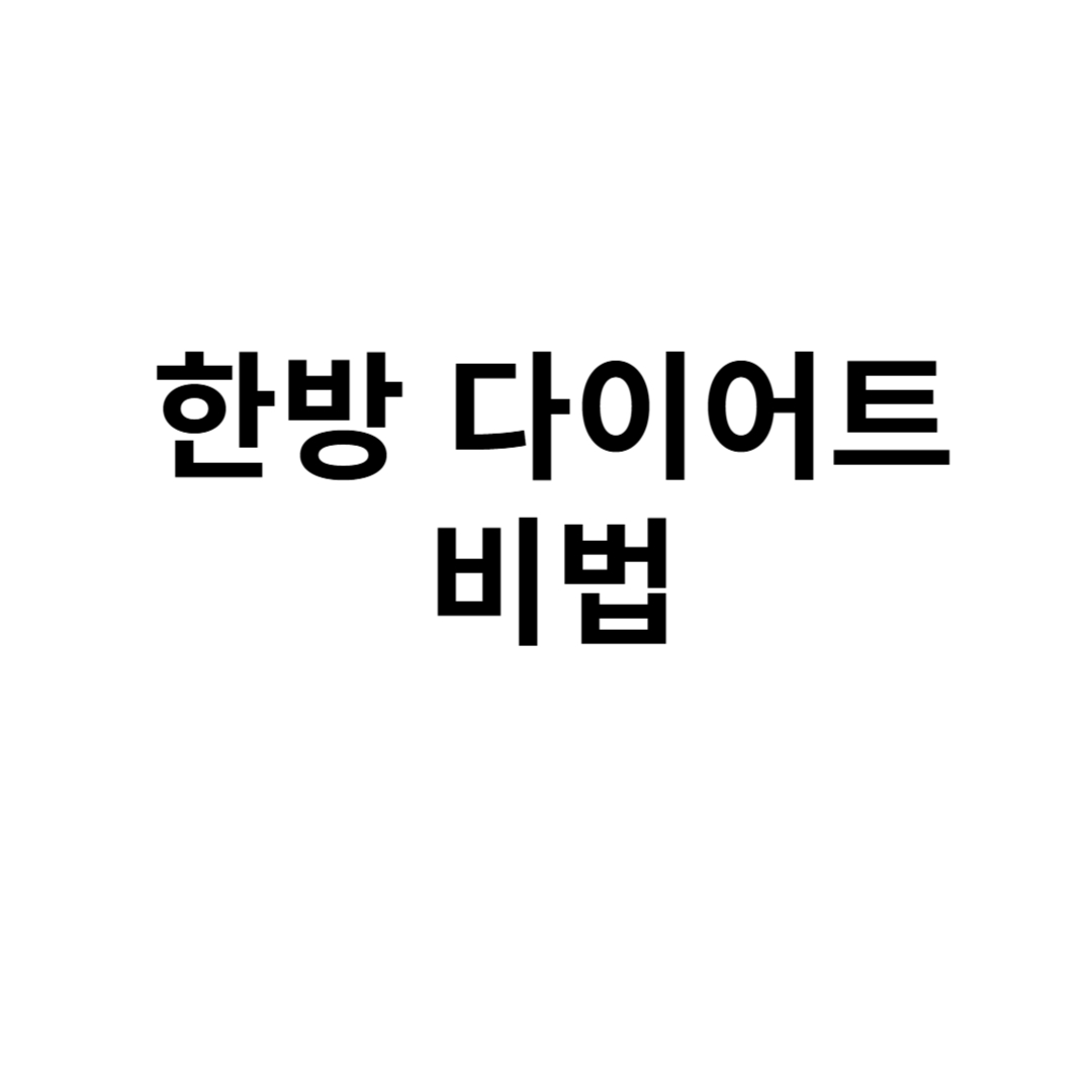 한방 다이어트 비법