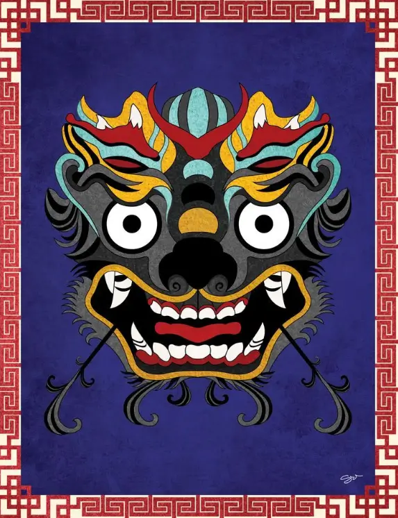 한국 도깨비를 모식화한 그림