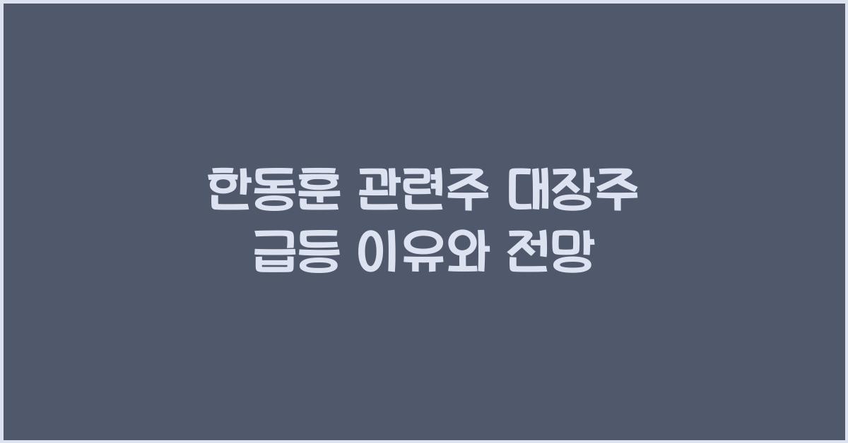 한동훈 관련주 대장주