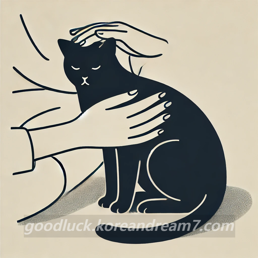 검은고양이쓰다듬는꿈