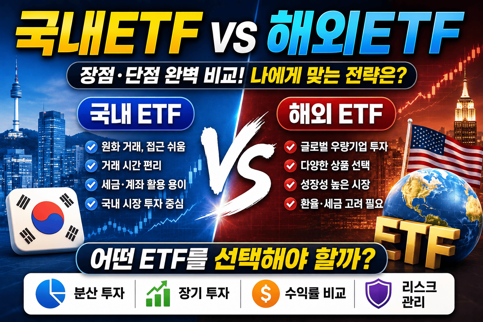 국내ETF·해외ETF (장점, 단점, 투자전략)