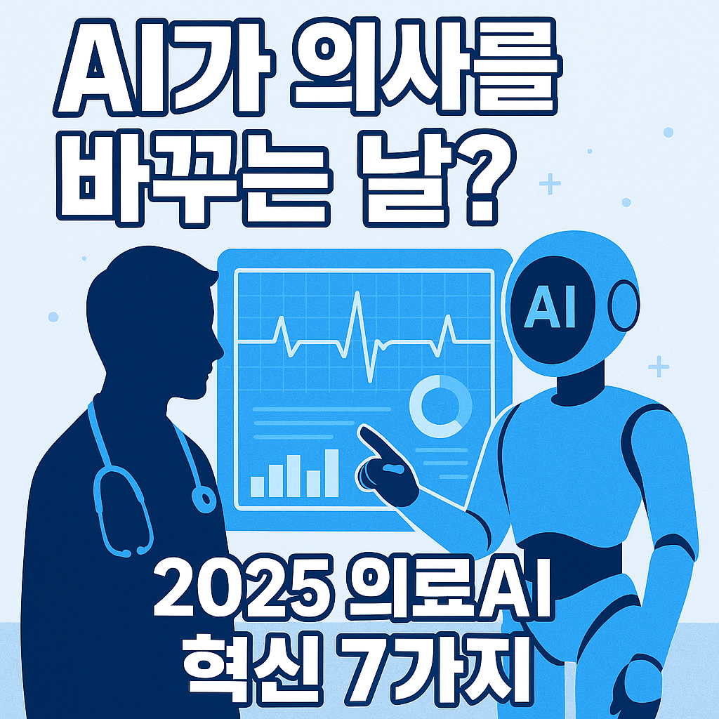 “의료 현장에서 AI가 의사와 협력해 진단을 수행하는 모습을 상징적으로 표현한 이미지”