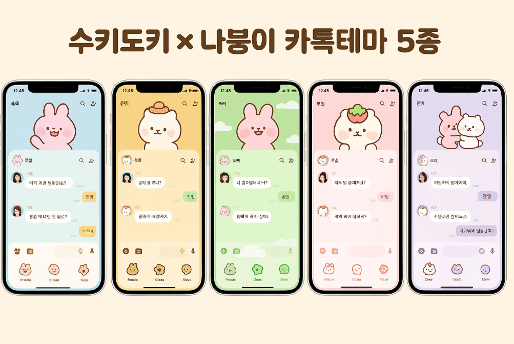 수키도키 나붕이 카톡테마 5종 완벽 활용법