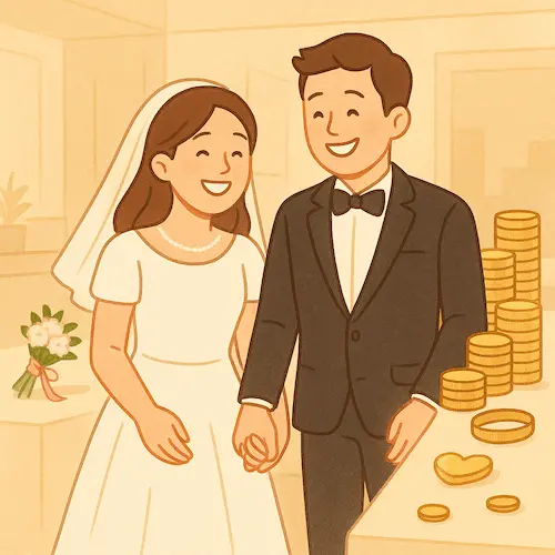 남녀가 결혼하는 모습