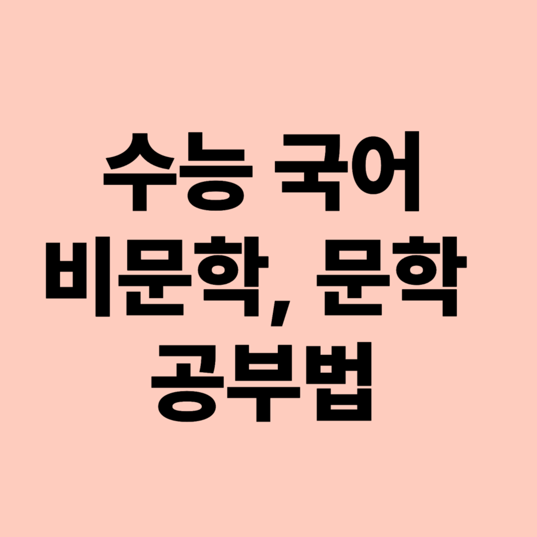 수능 비문학, 문학, 국어 공부법과 시간 관리 방법
