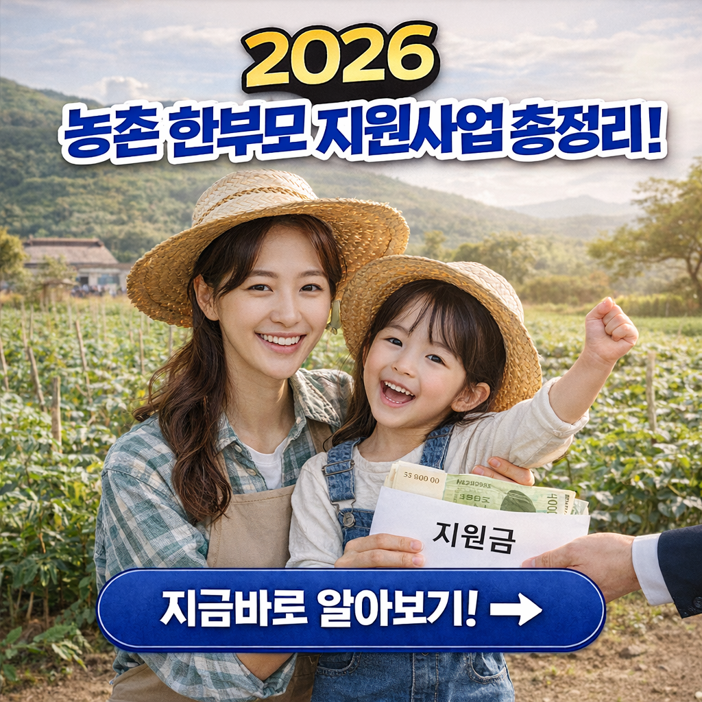 농촌 한부모가정 필독! 2026년 지원금&middot;기본소득&middot;생활보조금 한눈에