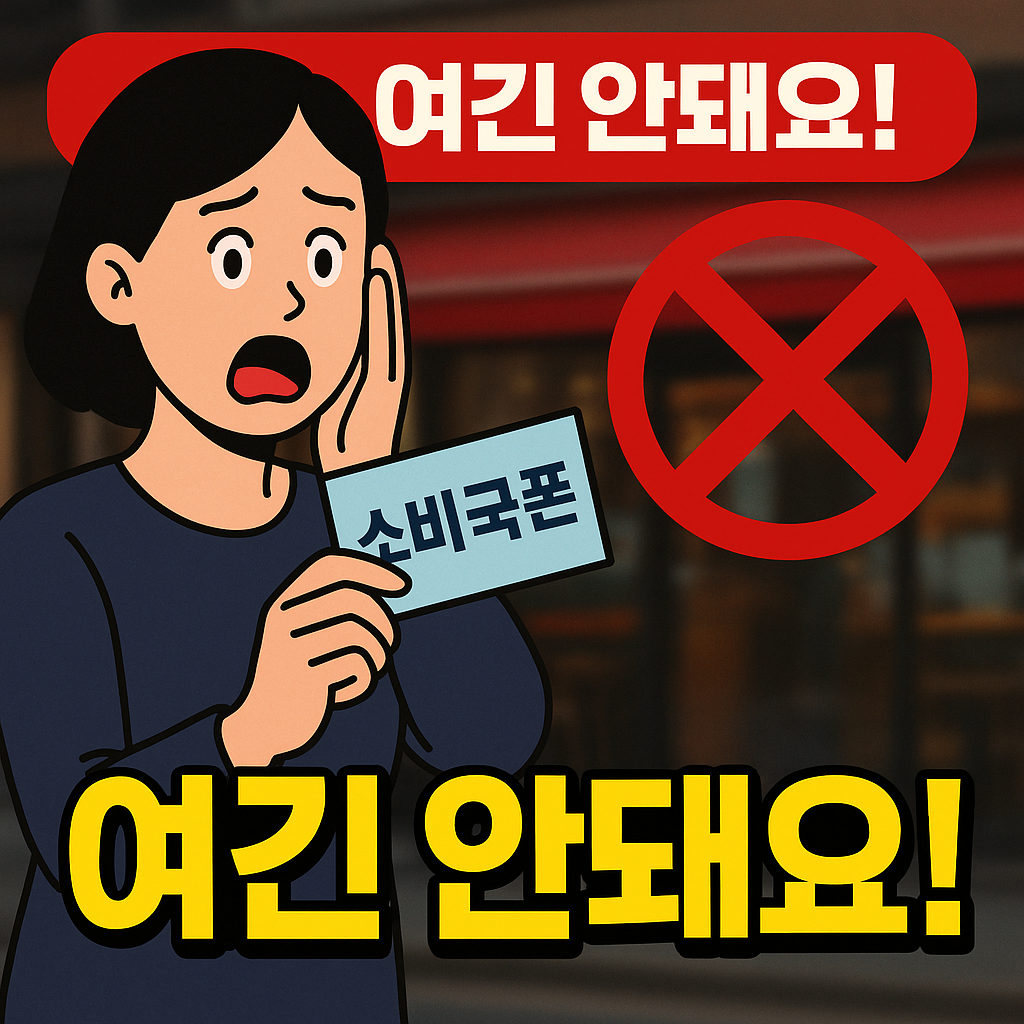 민생회복 소비쿠폰 사용불가 매장