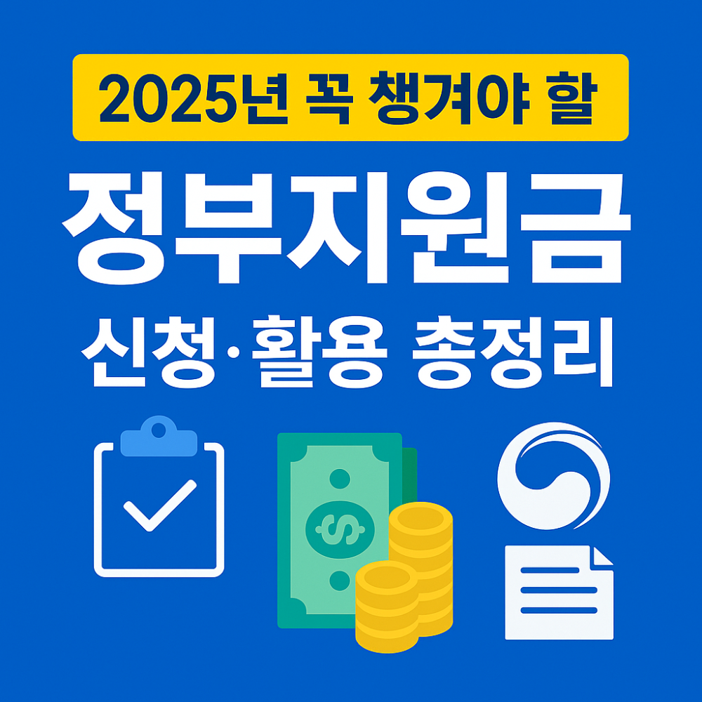 2025년 꼭 챙겨야 할 정부지원금 – 신청·활용 총정리 인포그래픽