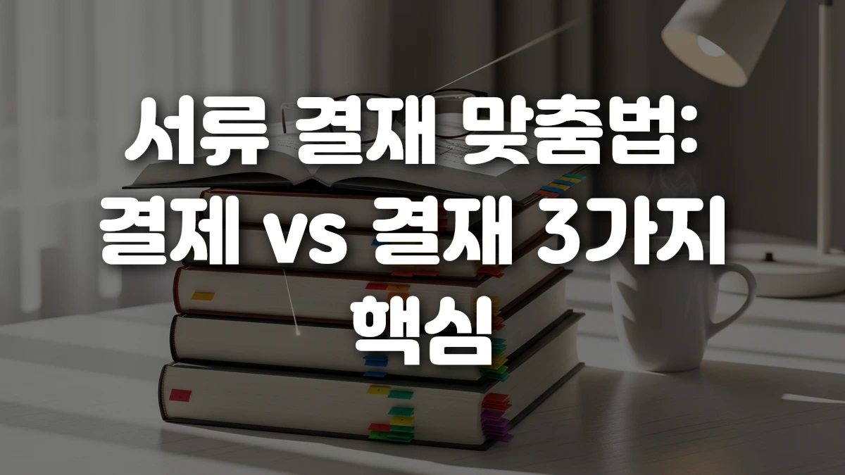 서류 결재 맞춤법 결제 vs 결재 3가지 핵심
