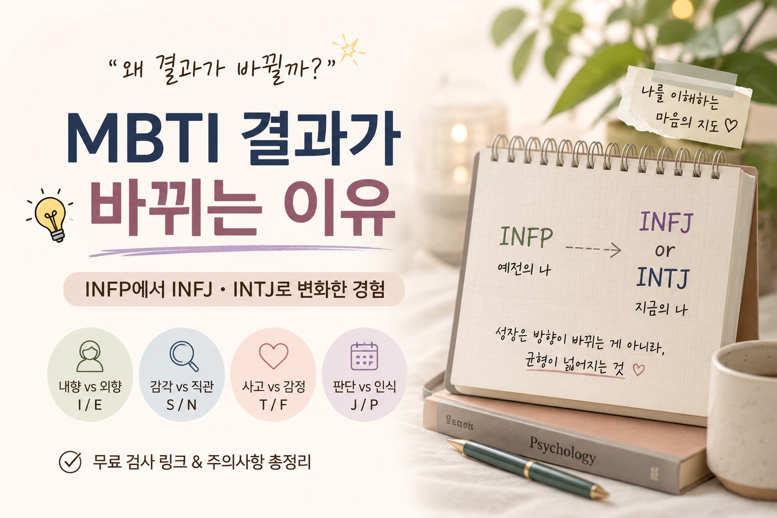 MBTI 결과가 바뀌는 이유를 설명하는 심리학 블로그 썸네일