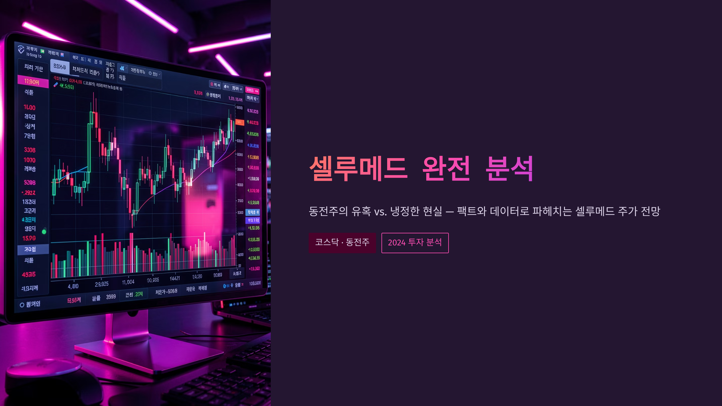 셀루메드 동전주 전망, 지금 사도 괜찮을까? 냉정한 리스크 분석