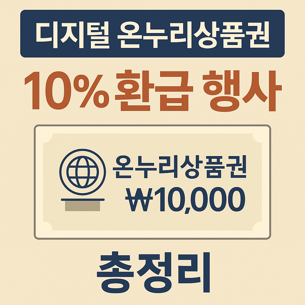 디지털 온누리상품권 10% 환급 행사 총정리