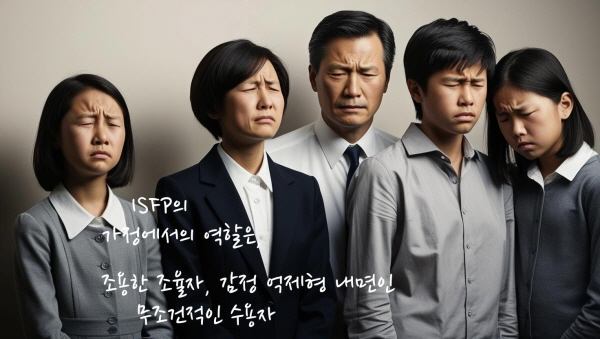 ISFP의 가정에서의 역할은 조용한 조율자, 감정 억제형 내면인, 무조건적인 수용자에 관한 사진