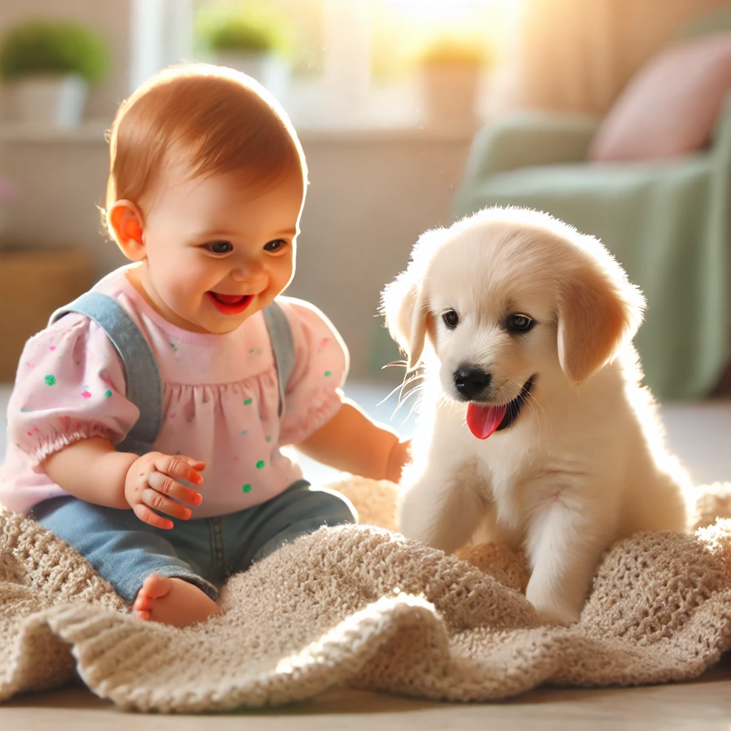 아기와 함께 키우기 좋은 반려견 관련 이미지