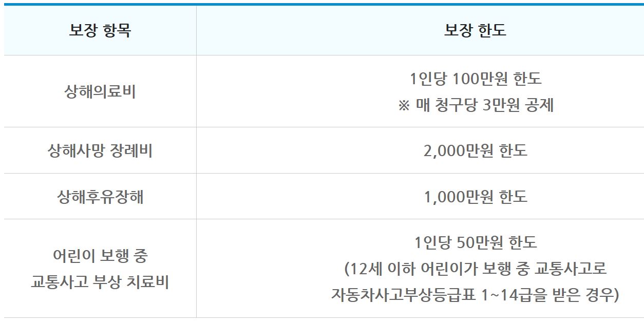 보장내용과 보장금액