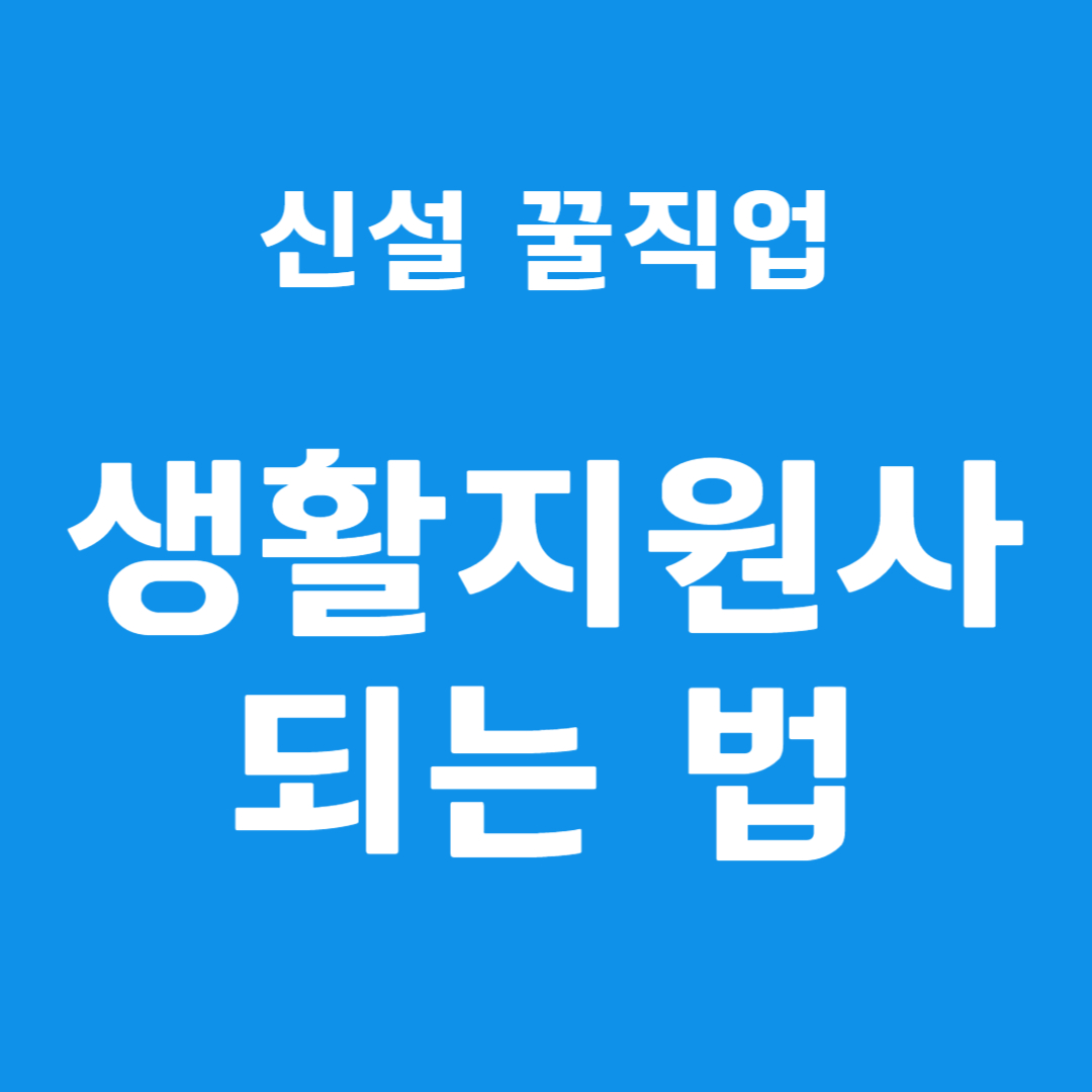 생활지원사 되는 법 자격증