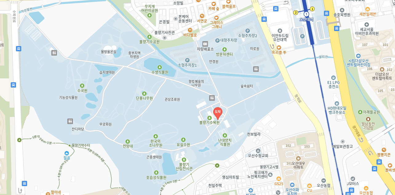 물향기수목원 지도