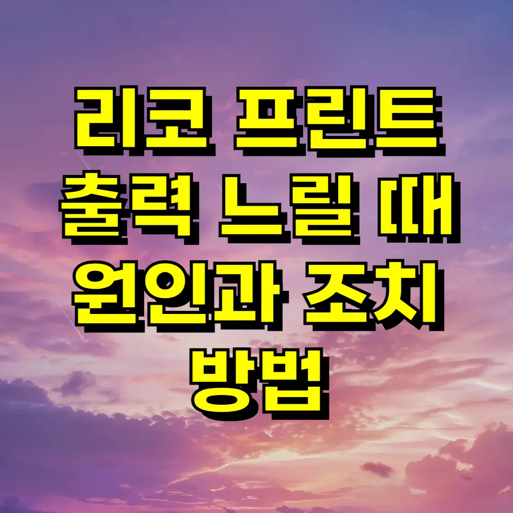 리코 프린트 출력 느릴 때 원인과 조치 방법