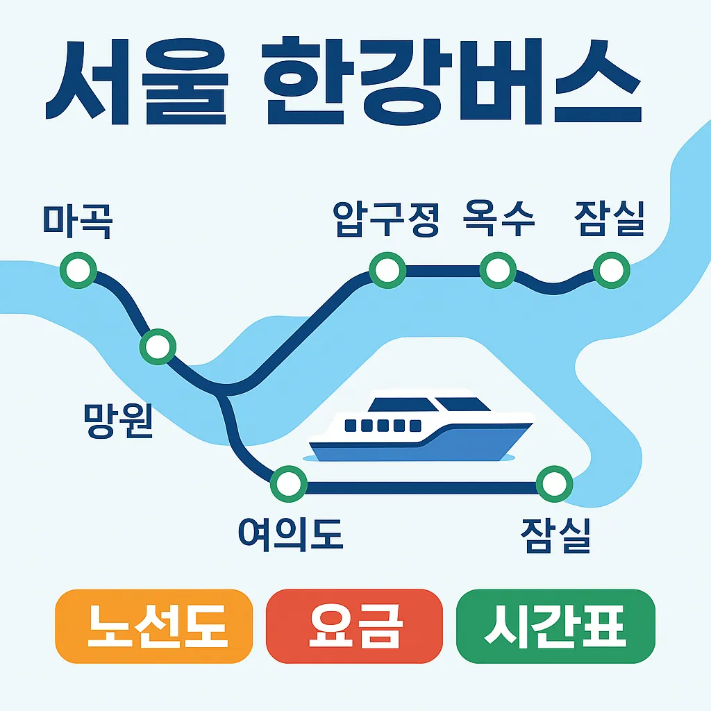 서울 한강버스 노선도, 요금, 시간표 총정리