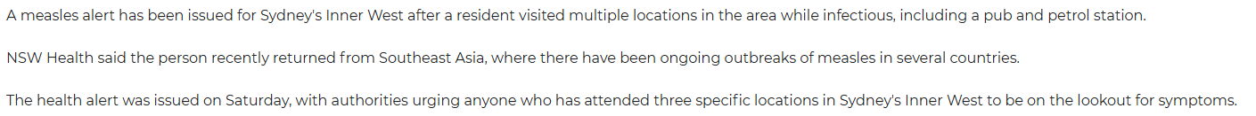 해외감염병-관련-호주-시드니-홍역-뉴스