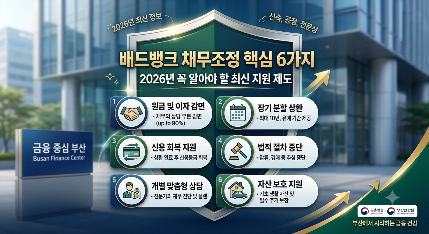 배드뱅크 채무조정 핵심 6가지, 2026년 꼭 알아야 할 최신 지원 제도 및 기대효과