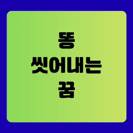 똥 씻어내는 꿈 해몽(똥꿈해몽풀이, 무료꿈해몽풀이)