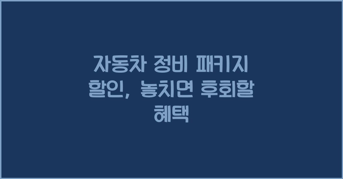자동차 정비 패키지 할인