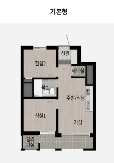 43㎡A-기본형-평면도-사진