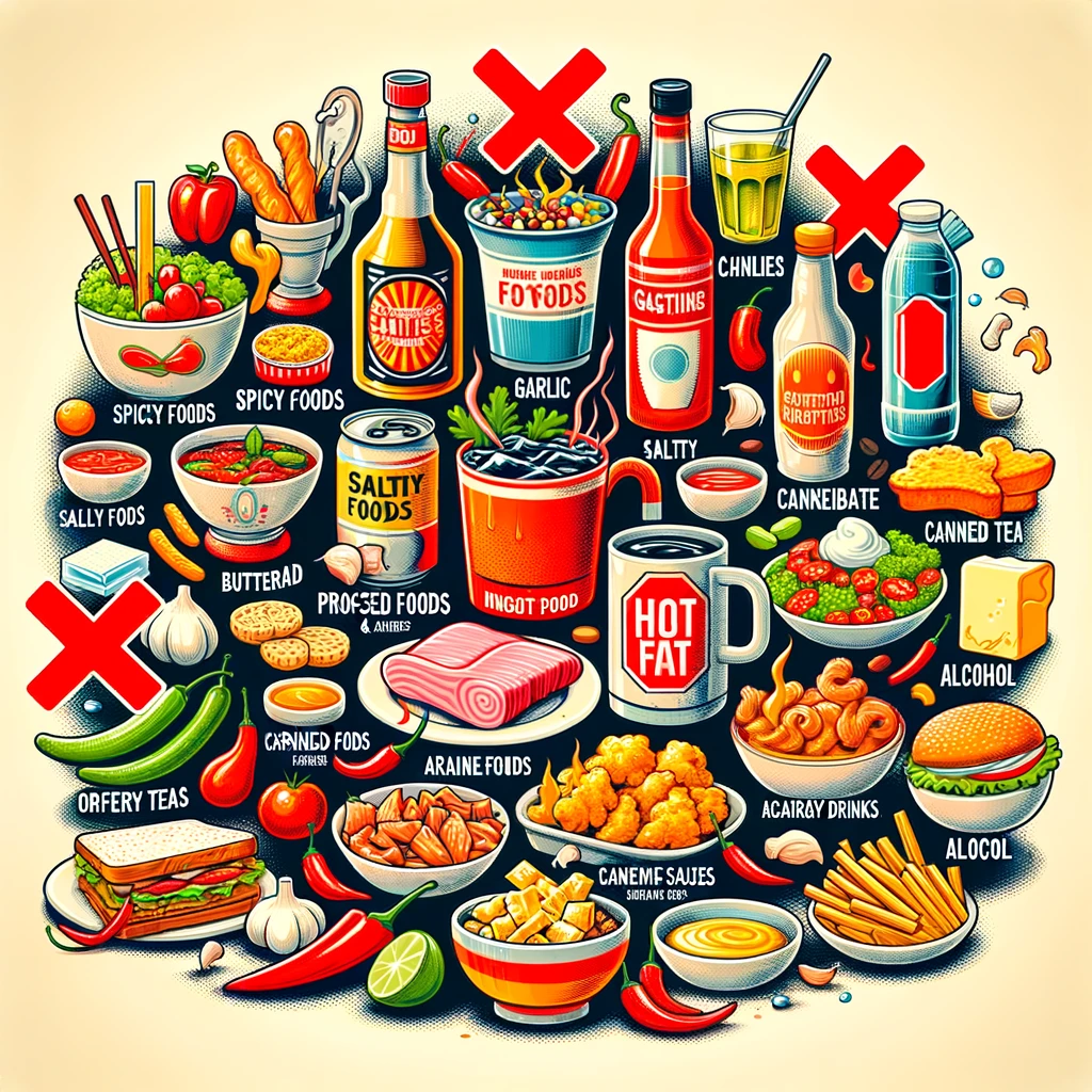 위염에 피해야 할 음식