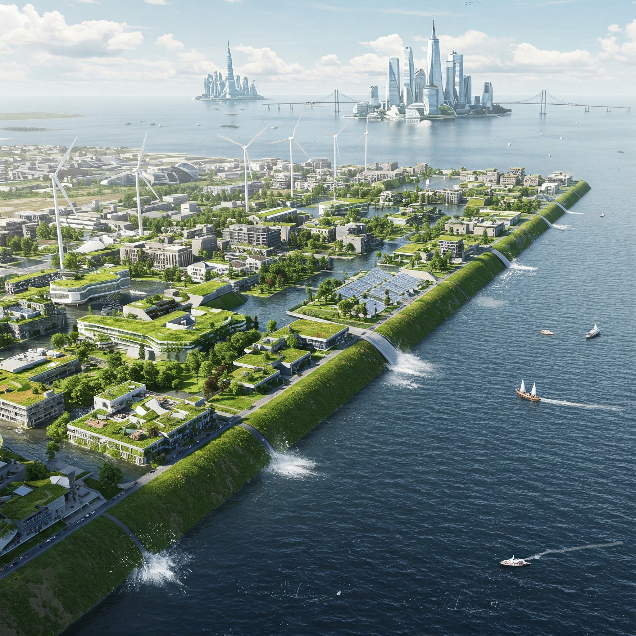 기후 재해 예방 관련 미래의 해양 도시 (Floating City)