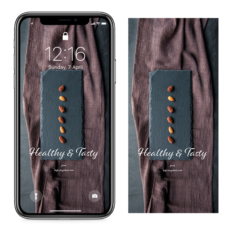 06 아몬드 플레이팅 C - Healthy and Tasty 아이폰갈색배경화면