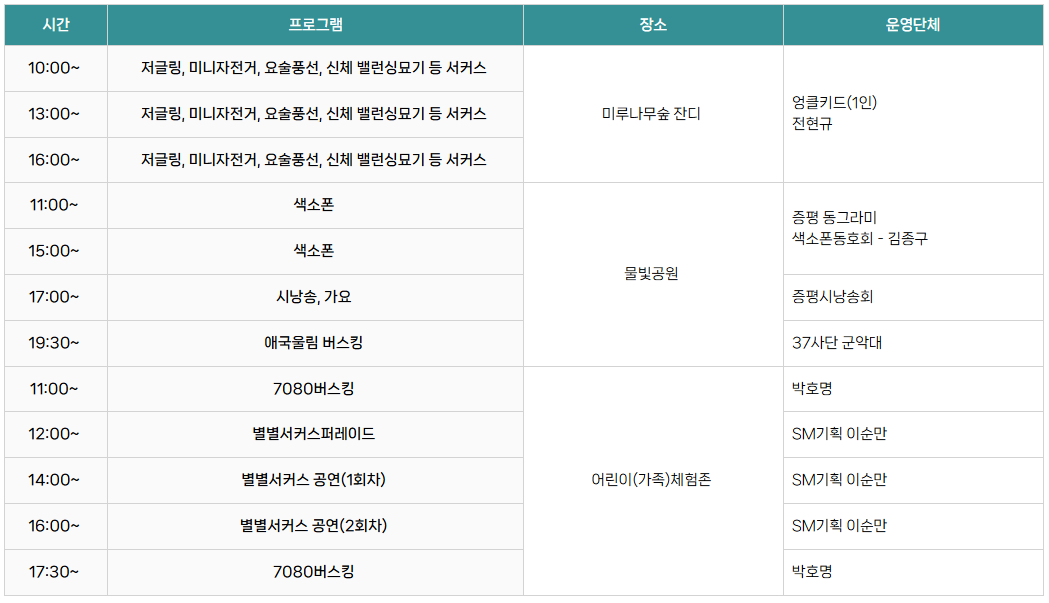 2024 증평 인삼골 축제 전국보강천버스킹