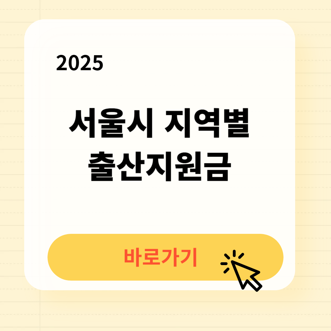 2025 서울시 지역별 출산지원금 바로가기