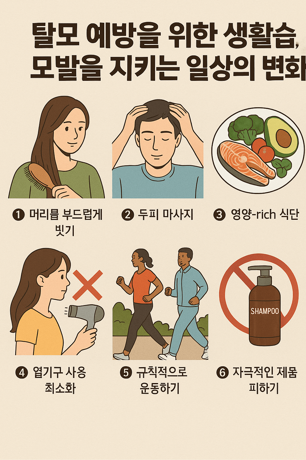 탈모를 예방하는 이미지