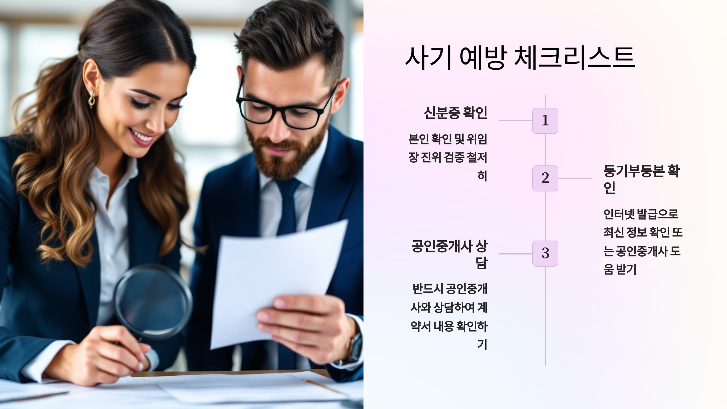 사기얘방체크리스트를 점검하는 모습