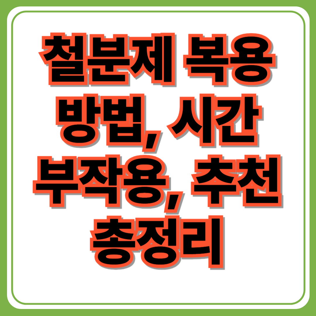 철분제 복용 방법과 시간,부작용,추천등 총정리
