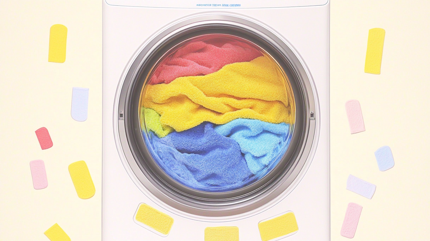 다양한 색상의 빨래로 가득 찬 큰 삼성 세탁기 드럼, 19kg 용량으로 가족 전체의 빨래를 효과적으로 처리하는 장면.