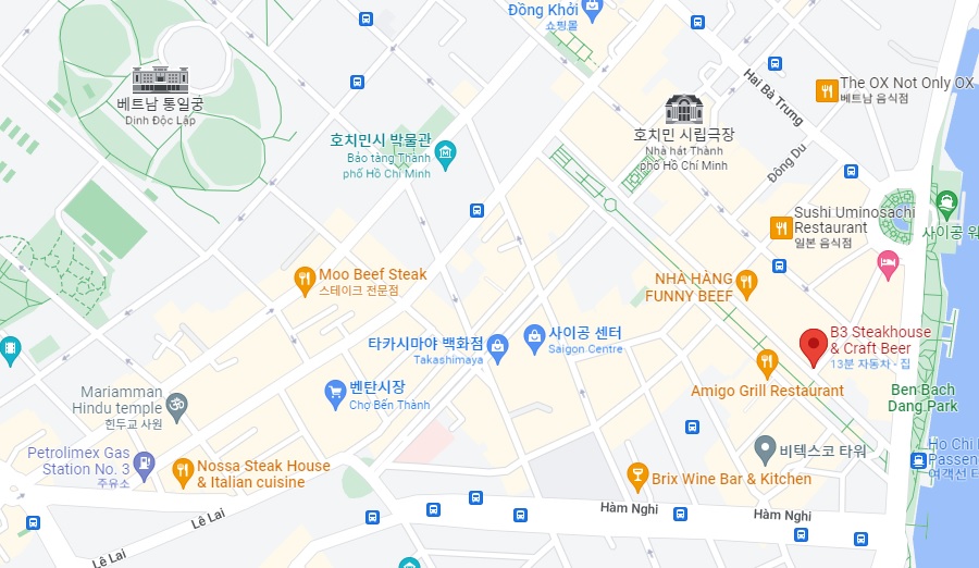 호치민 1군 스테이크 전문점 B3 Steakhouse & Craft Beer 위치