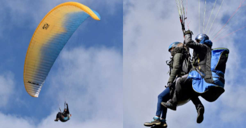패러글라이딩 조종사 체험객