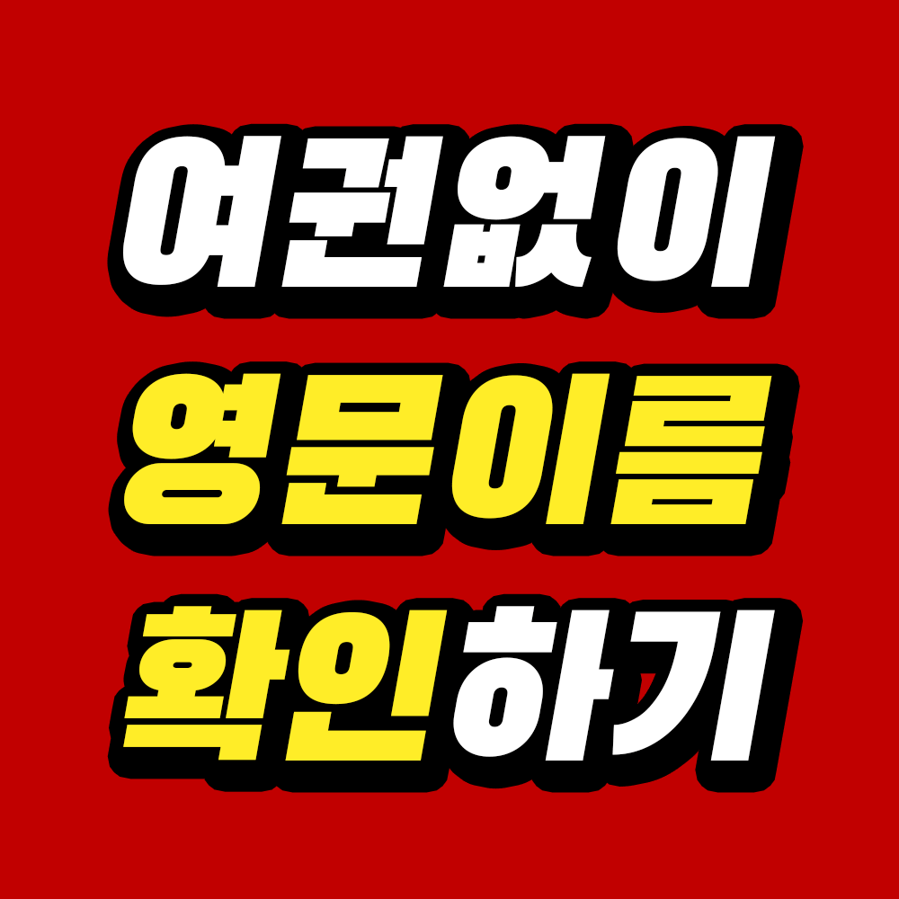 여권없이 영문이름 확인하기