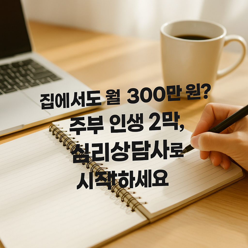 집에서도 월 300만 원? 주부 인생 2막, 심리상담사로 시작