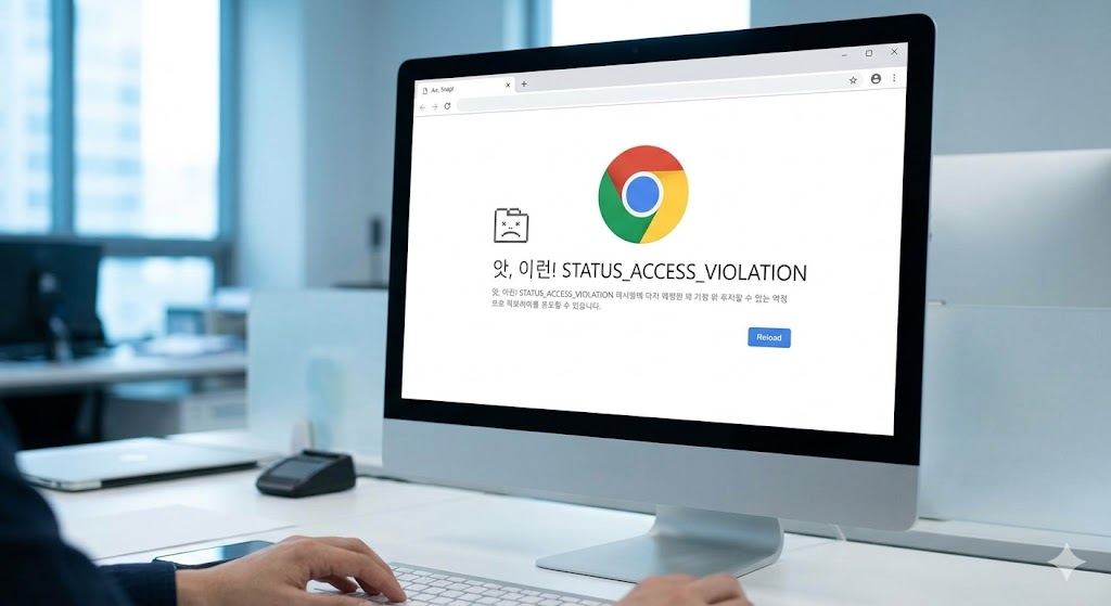 크롬 앗 이런! STATUS_ACCESS_VIOLATION 오류